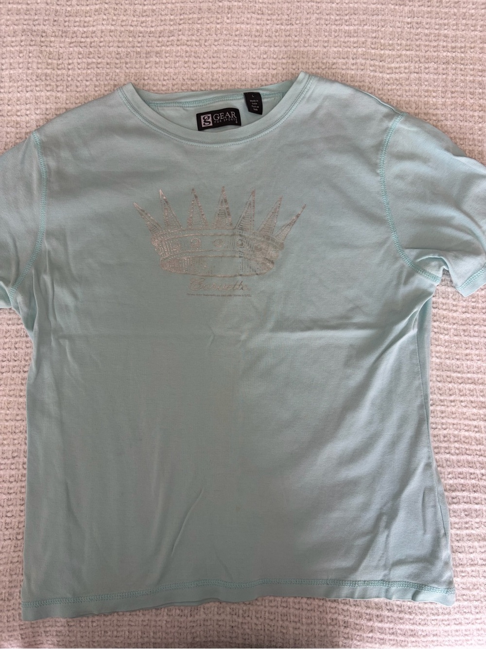 Gear For Sports Light Blue Short-Sleeve Tee with Metallic Corvette Crown